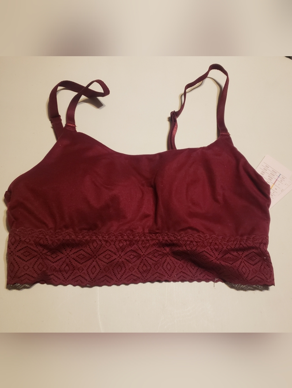 Auden Lace-Band Wireless Bralette in Burgundy